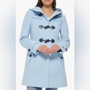 Tommy Hilfiger Hooded Toggle Walker Coat In: Cerulean